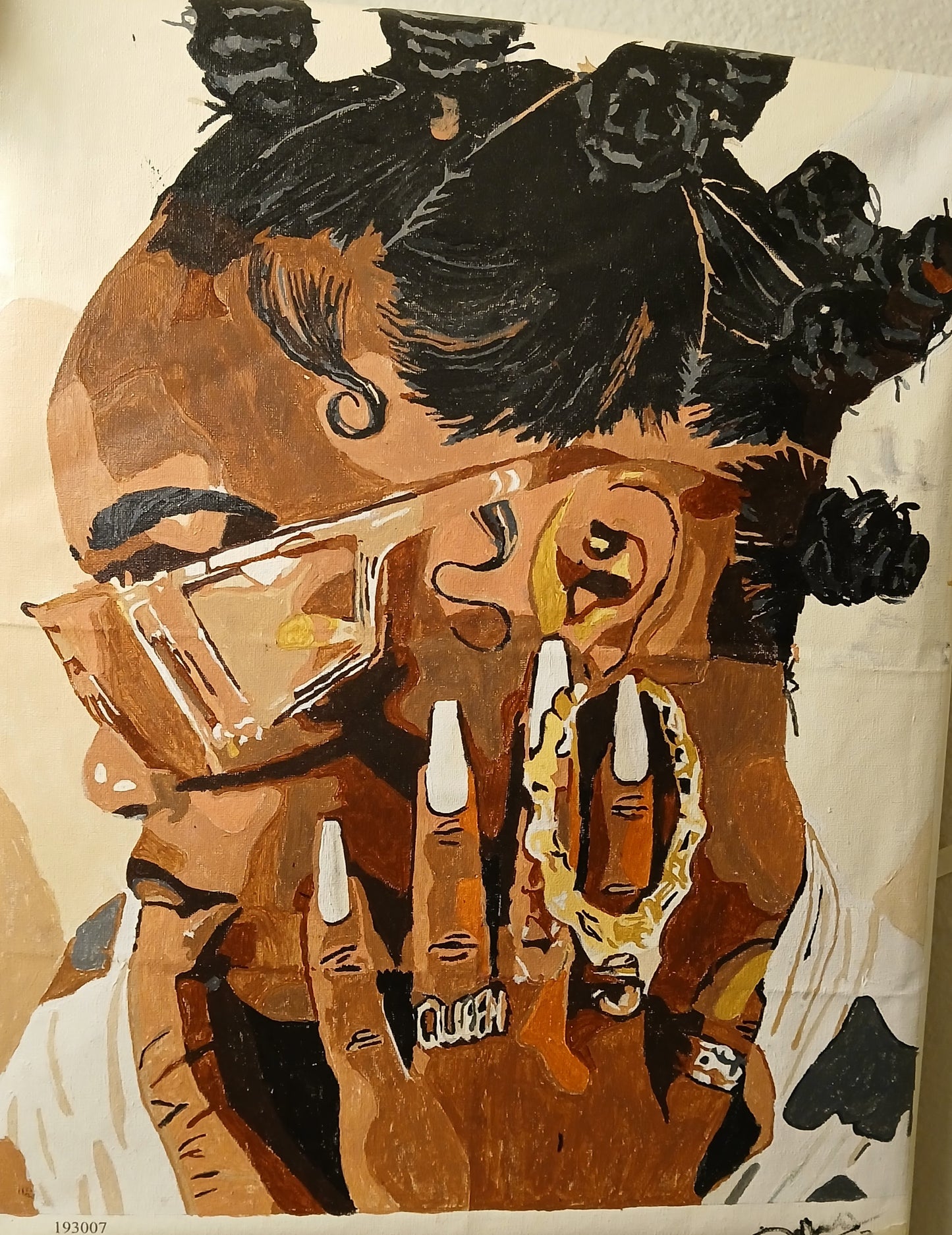 short sleeve t-shirt and painting